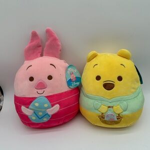 Set of 2 Disney Squishmallow Easter Plush Winnie the Pooh & Piglet NEW